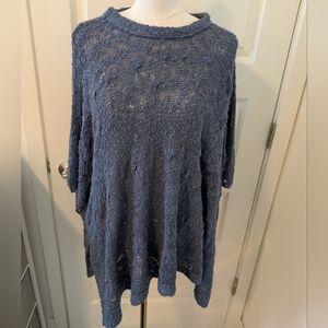 VAN KLEE Poncho Crew Neck Knit Sweater Material Oversized One Size